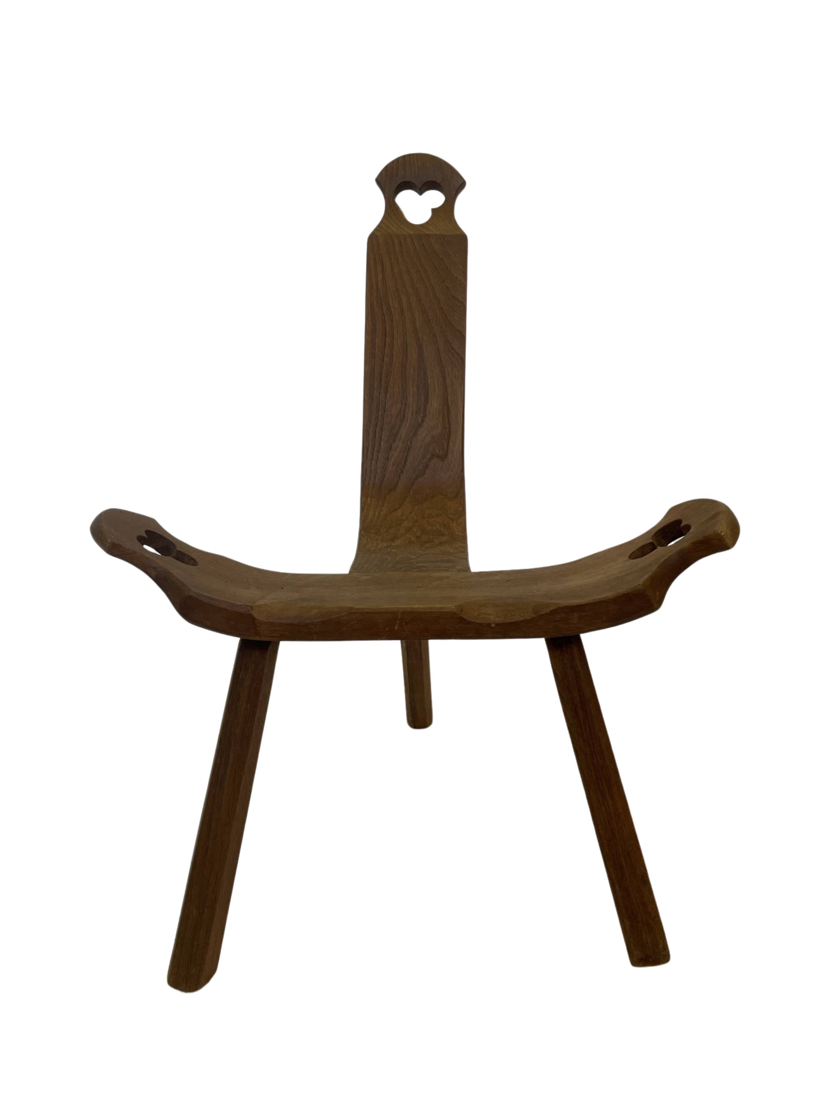 Vintage Spanish chair  stool brutalist design