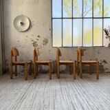 Set of 4 Daumiller pine chairs