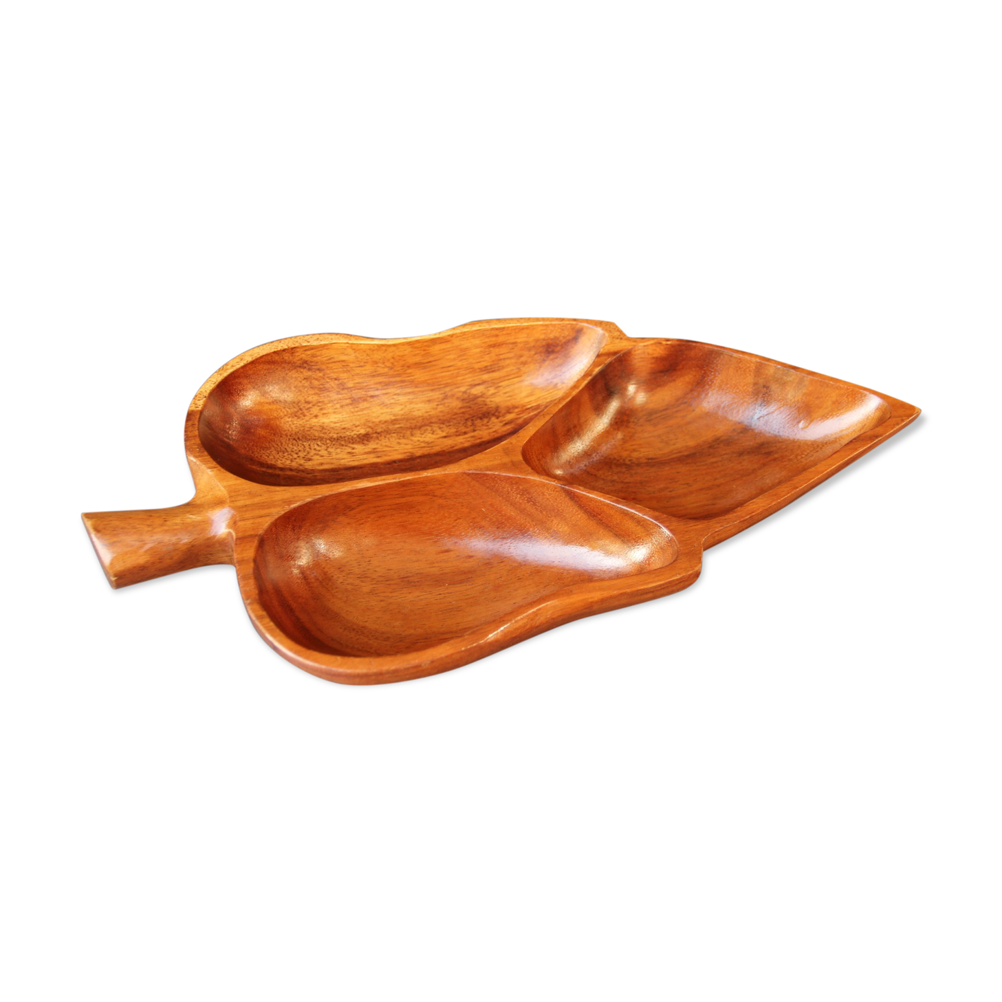 Exotic wooden aperitif tray, circa 1970