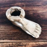 Solid brass ashtray in the shape of a foot