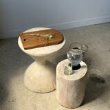 Rounded rectangular monoxyl teak cutting or presentation board L:34