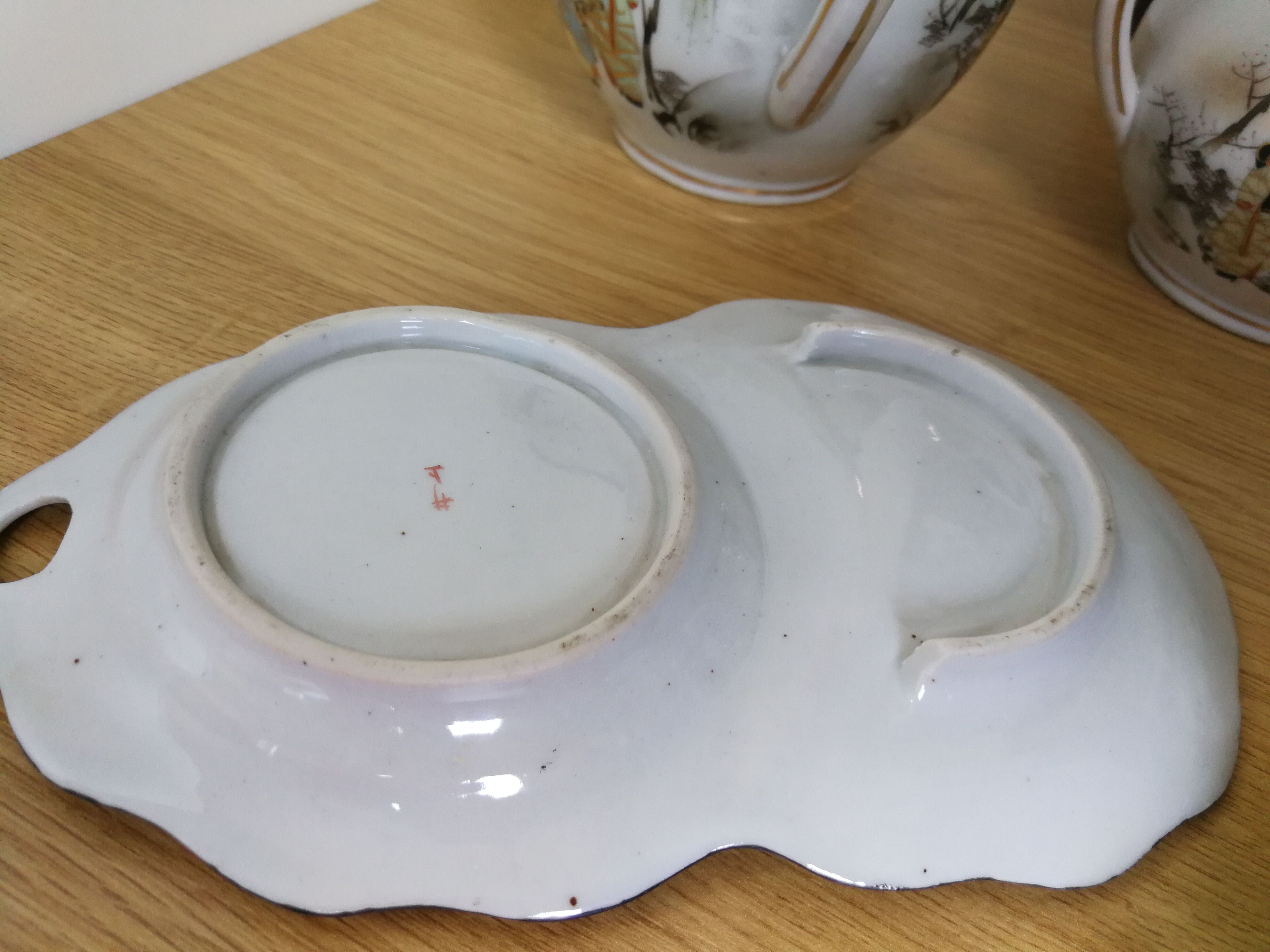 Japanese kutani tashiro eggshell porcelain tea set