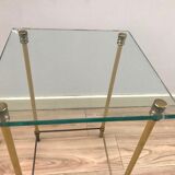Pair of pieces of regency brass sofas and 60s glass