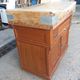 Chopping block butcher around 1920 opening on 2 drawers and 2 doors in pitch pine and Sycamore