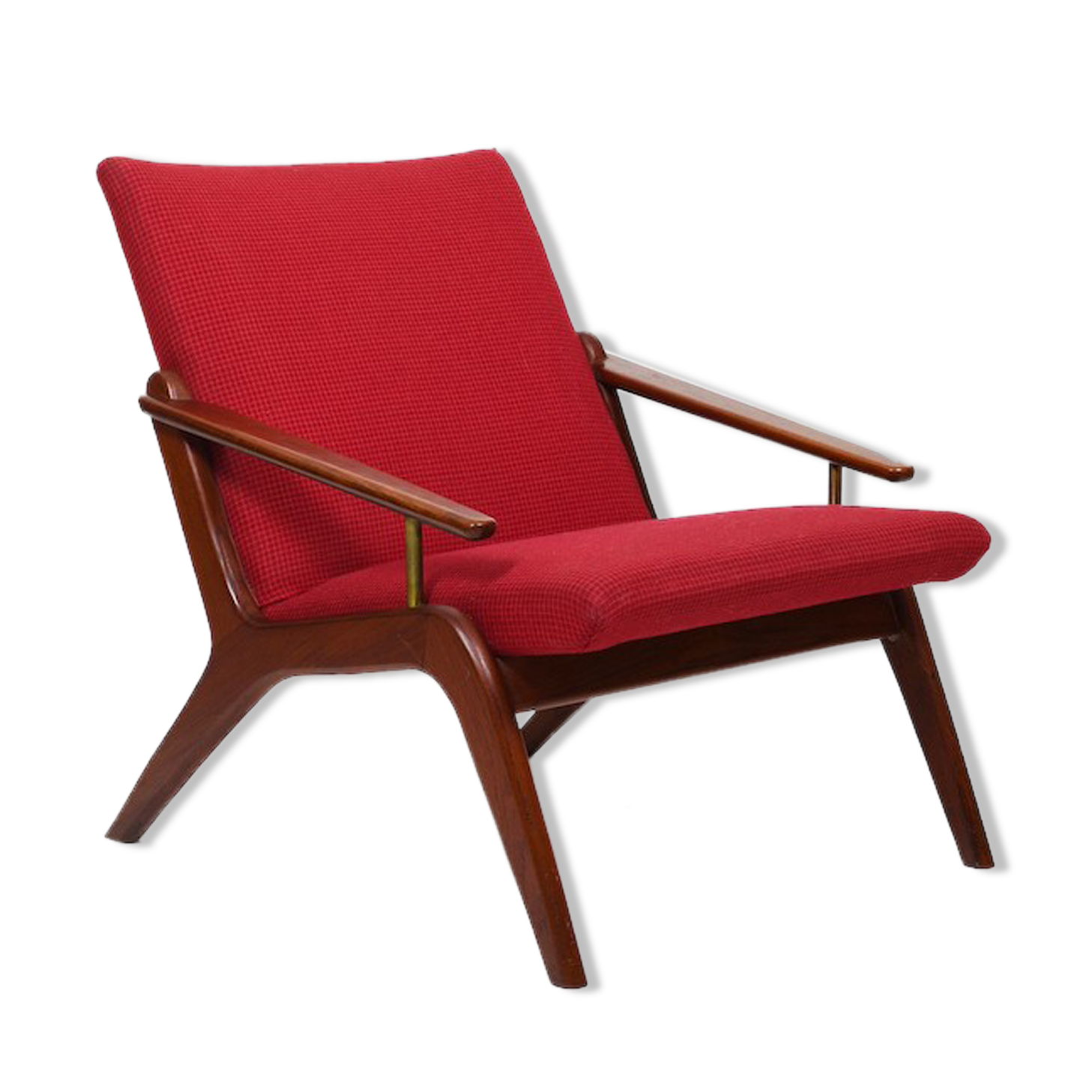 Mid Century Danish Teak and Brass Easychair 1960s