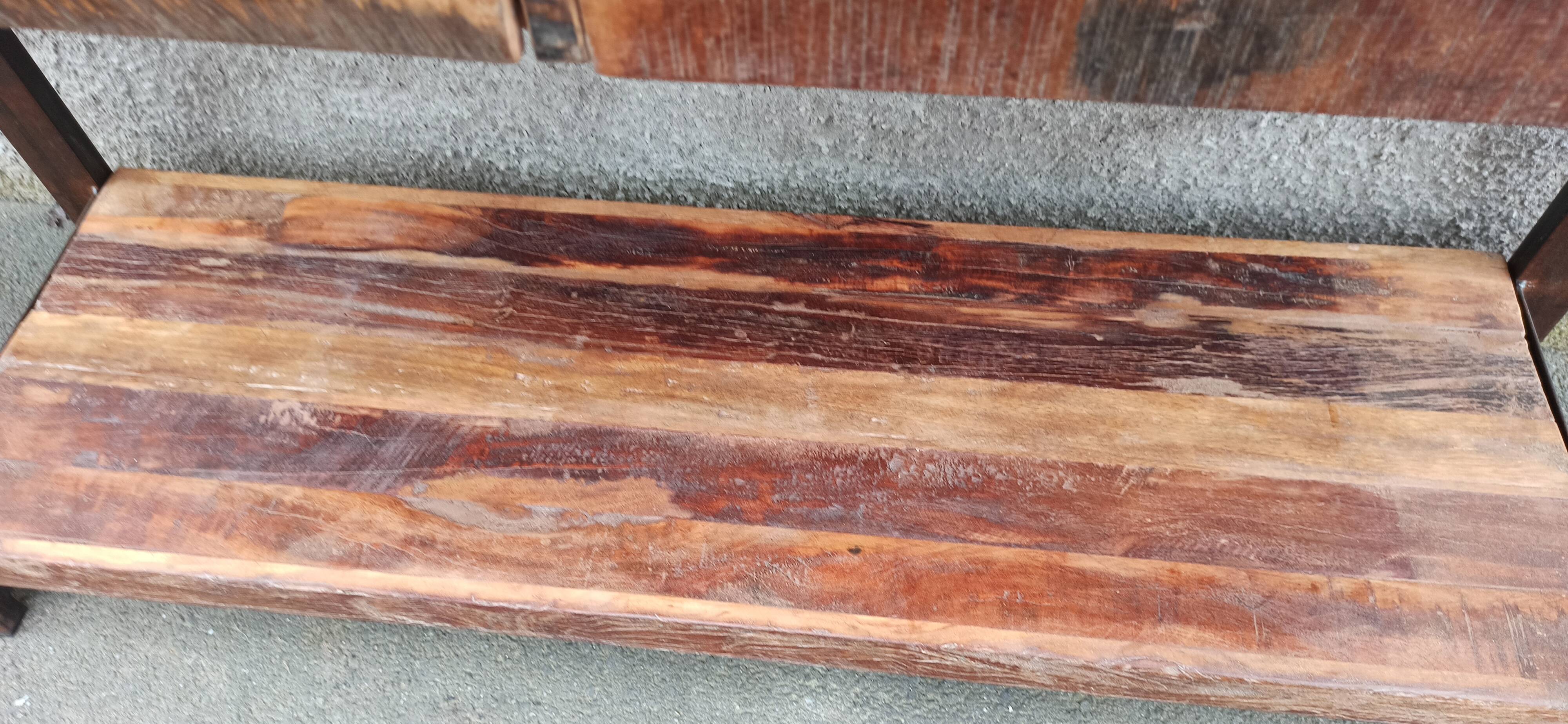 Console 2 drawers in old wood