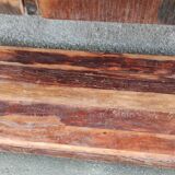 Console 2 tiroirs en bois ancien