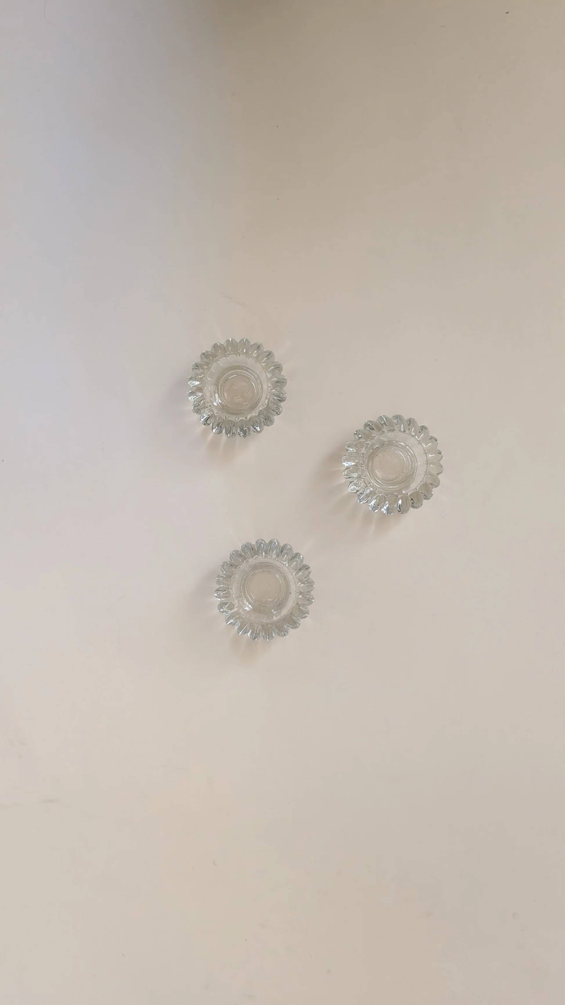 Ensemble de 3 bougeoirs en verre