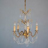 Gilded tassels time 1900 bronze chandelier