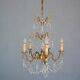 Gilded tassels time 1900 bronze chandelier