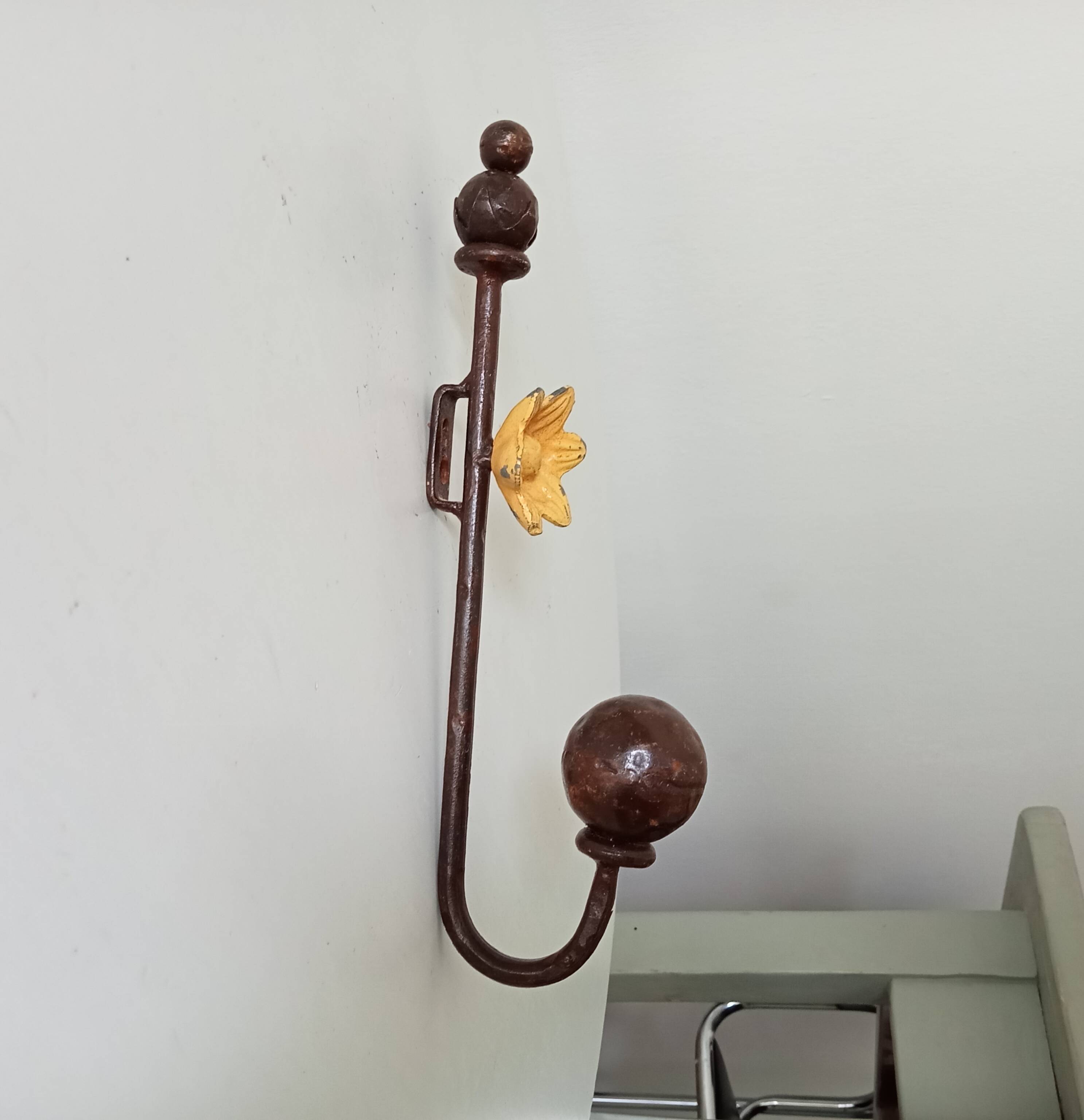 Vintage folk art wall coat rack