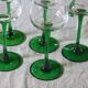 6 colored white wine glasses from Alsace in very good condition
