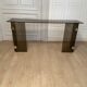 Console smoked glass and brass, 1970s