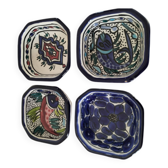 4 glazed earthenware bowls