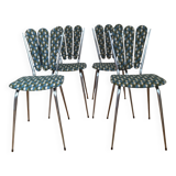 Set of reupholstered "petal" chairs