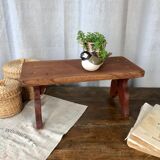 Red wooden footrest