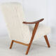 Armchair cream white doodle 'Almere' - unique upholstery - vintage design