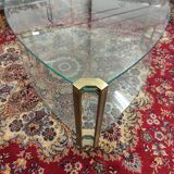 Table basse double plateau en verre et pieds en métal