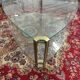Double glass top coffee table with metal legs