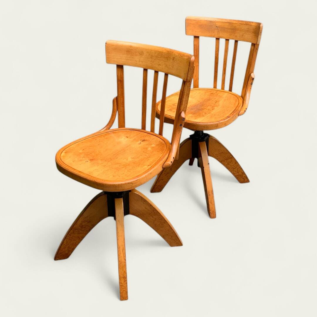 Pair of Baumann rotating screw chairs 1960