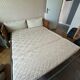 Vintage convertible wooden and cane sofa