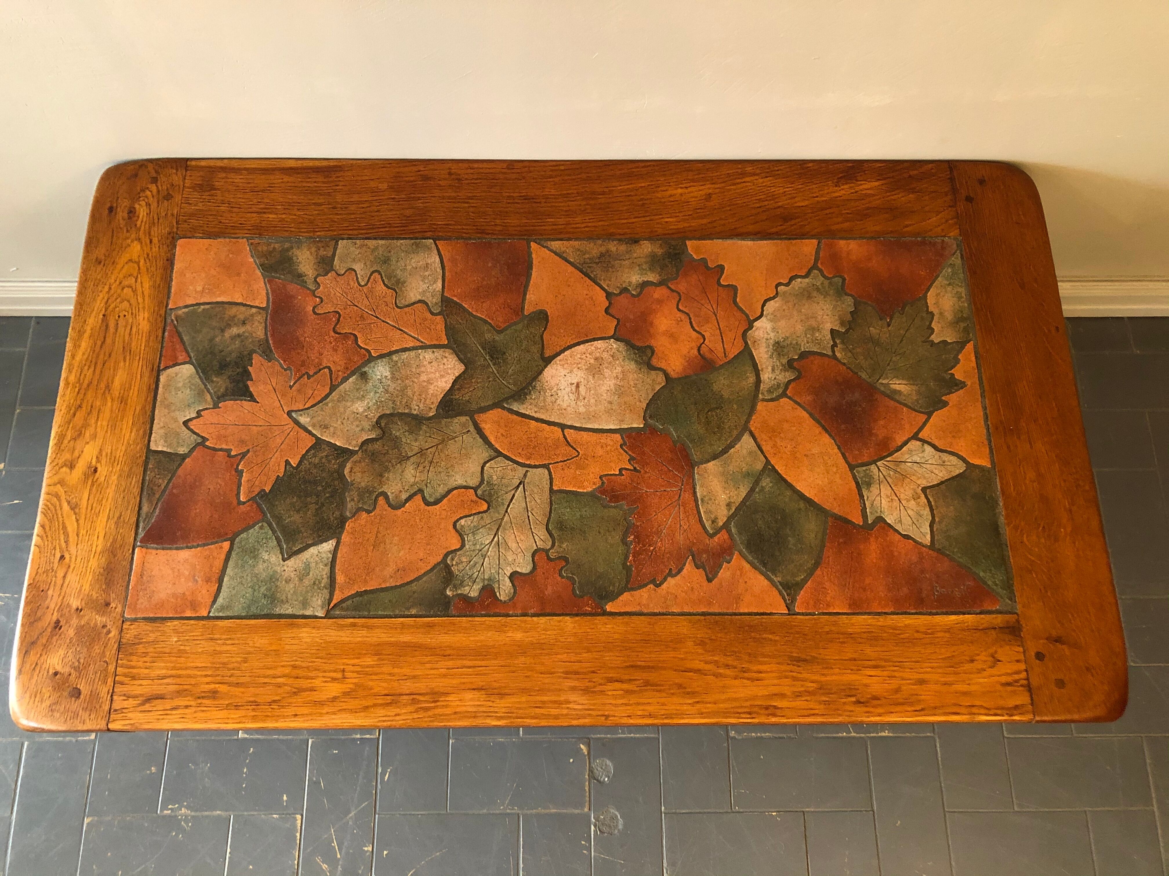 Oak and ceramic coffee table