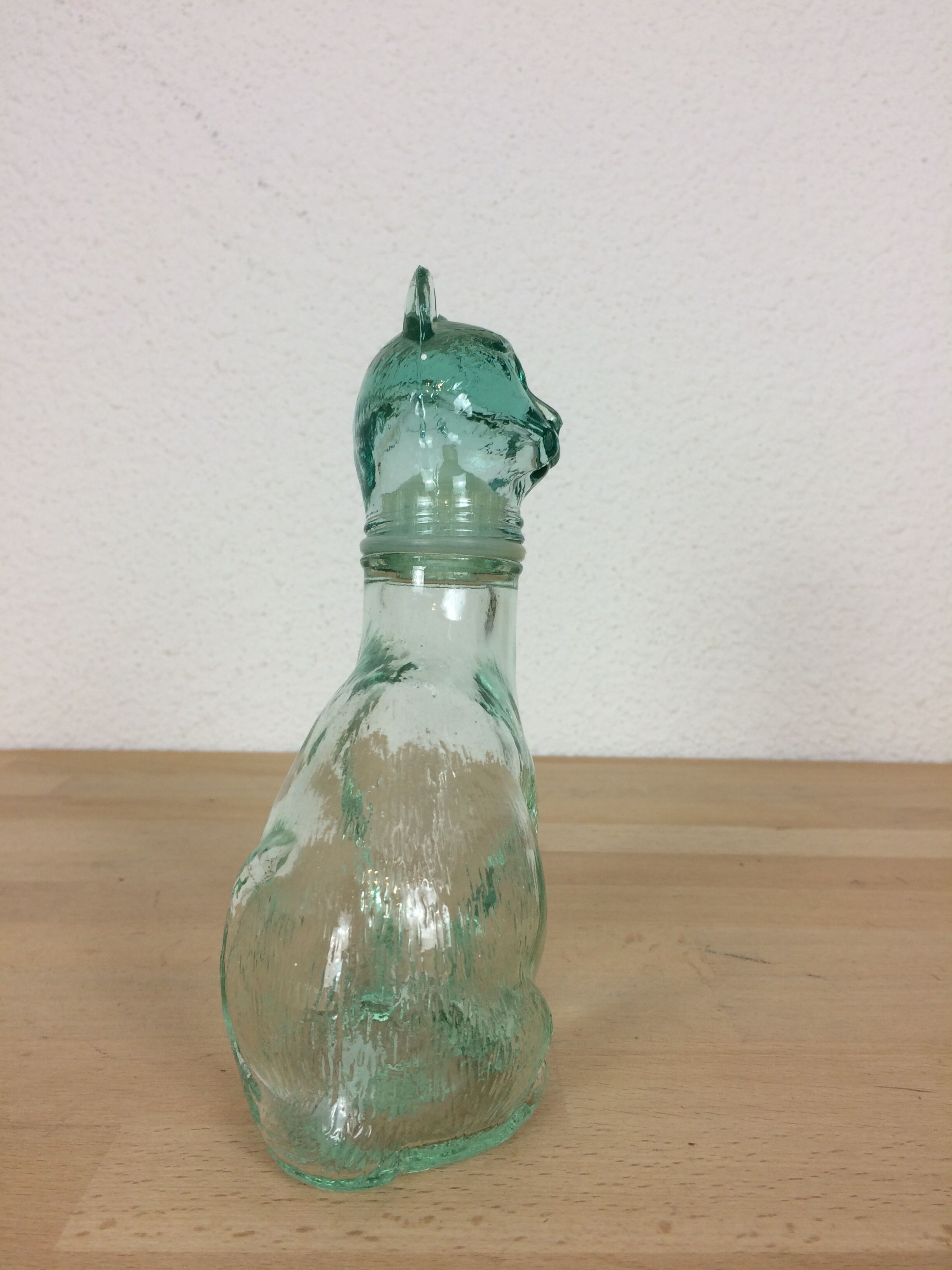 Zoomorphic bottle, glass cat