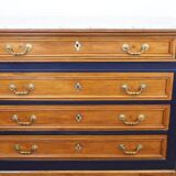 Chest of drawers in oak and gray marble, France 19th century