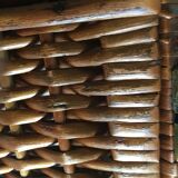 60'S braided wicker basket / hand bag