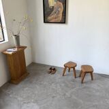 Pair of Henri Bataille oak stools