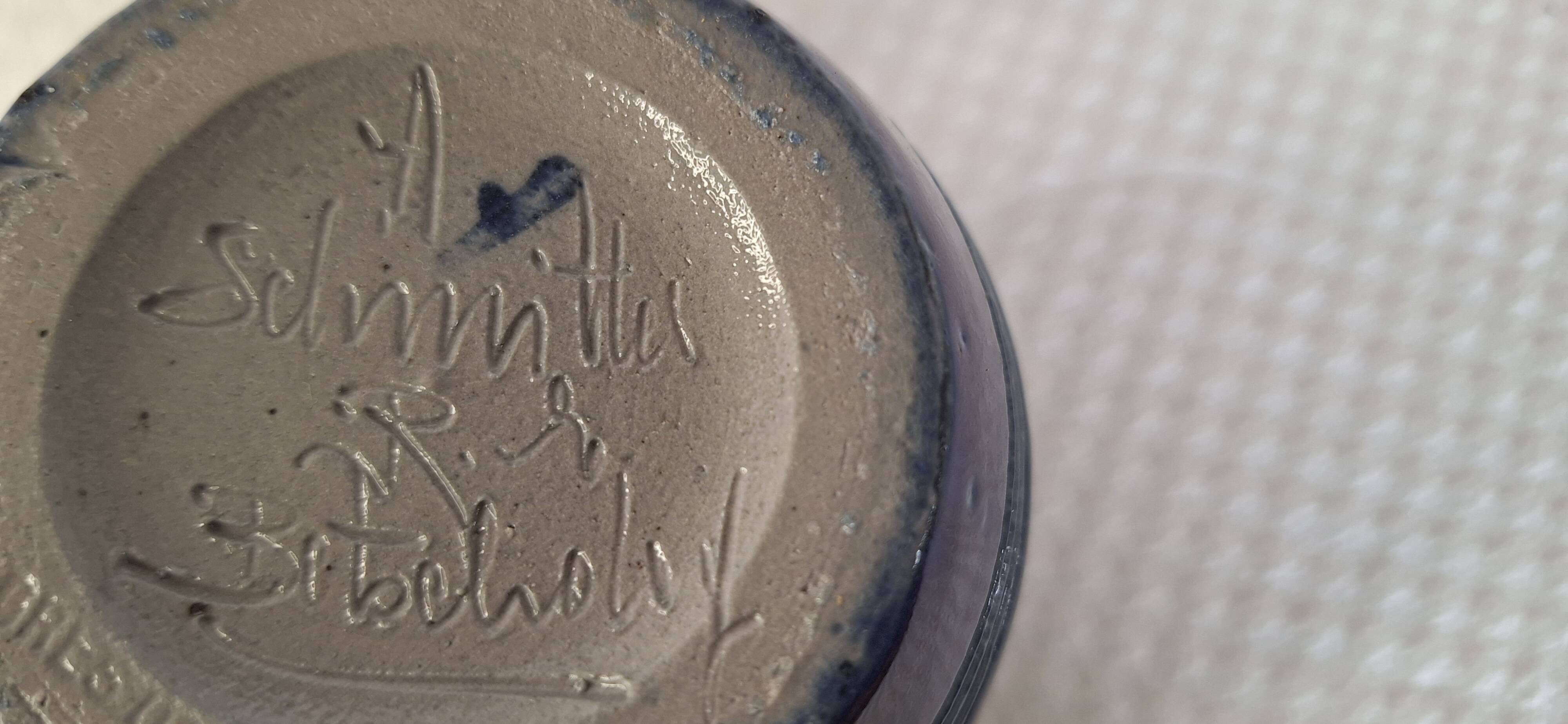 Genuine Alsace stoneware mug signed
