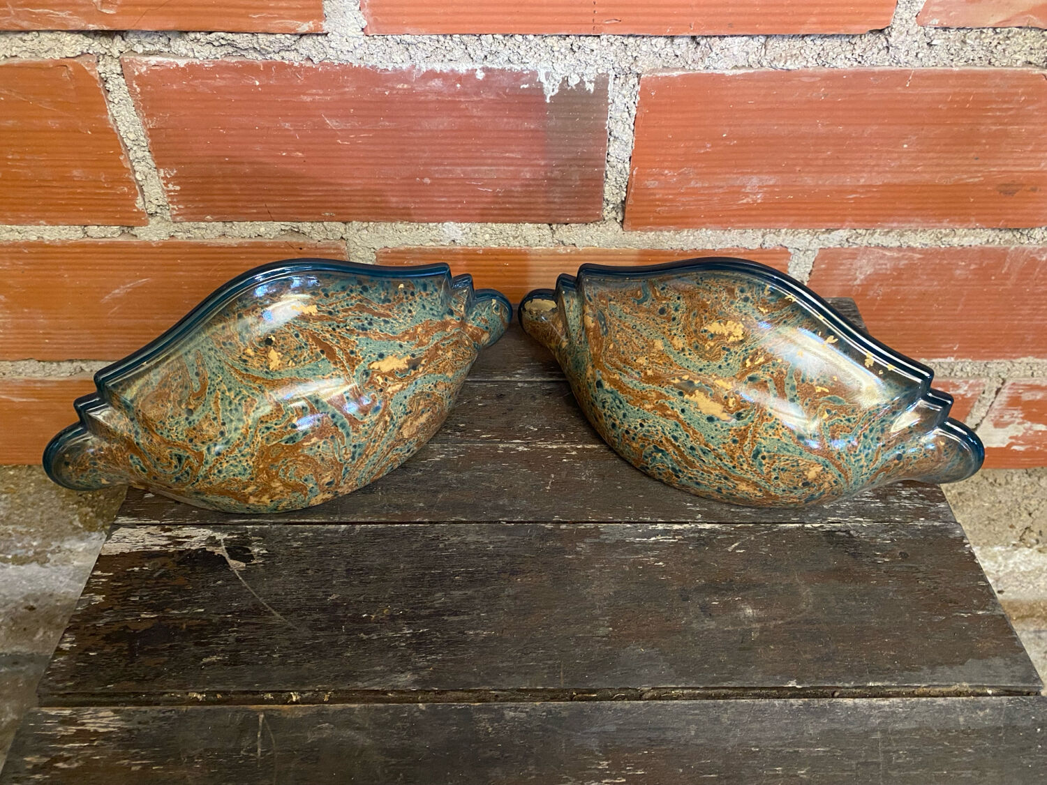 Old wall light olivier corro multicoloured ceramic vintage