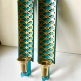 Swedish Grace Pair of Wall Candle holders Sconces in painted metal & b