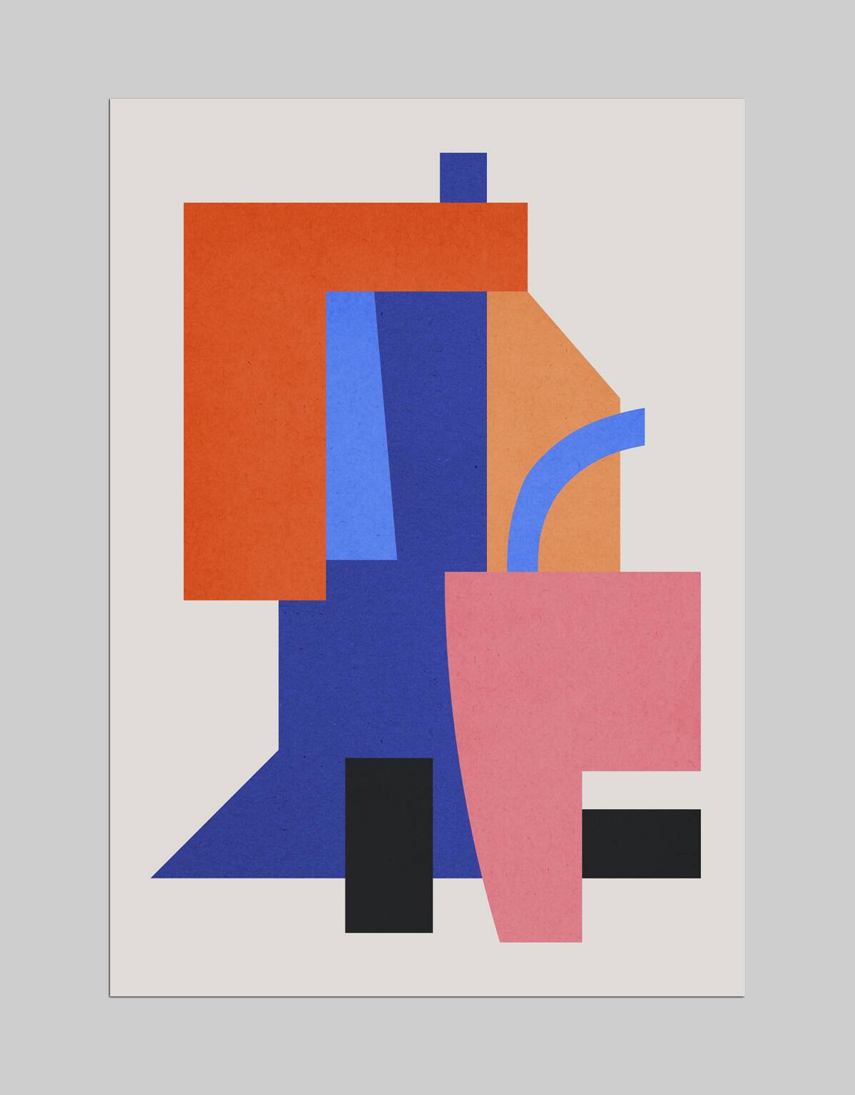 4 impressions d’art géométriques colorées