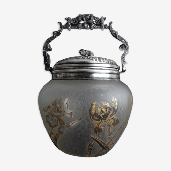 Cookie bucket with thistles by Victor Saglier crystal