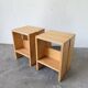 Pair of pine stools or bedside tables, mountain furniture, 1950s