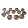 12 plats individuels à escargots en grès beige