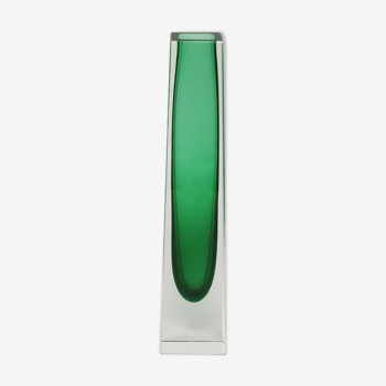 Green vase designed by Flavio Poli ed. Seguso, 1960s