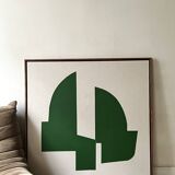 Large contemporary painting Green Forms Audrey Noel dated & signed