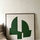 Large contemporary painting Green Forms Audrey Noel dated & signed