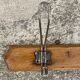 Wall-mounted coat rack with 3 hooks Vintage 1900