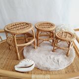Trio of small stools carrying plants or others