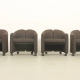 Set of four PS142 armchairs by Eugenio Gerli for Tecno, Italy, 1966.