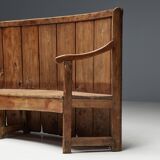 Rustic High-Back Tavern Settle, England, 18th Century