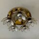 Vintage ceiling lamp in brass and mother-of-pearl 60s-70s
