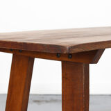 Vintage Rustic Brutalist Dining Table from Oak