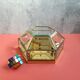 Hexagonal brass and bevelled glass ceiling light