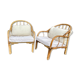 Paire fauteuils rotin
