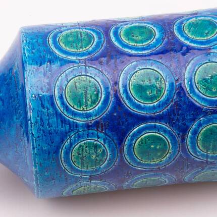 Vintage Bitossi Rimini Blu vase in blue enamel - Aldo Londi 1960s