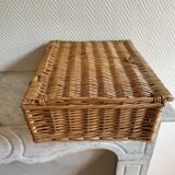 Wicker suitcase imitation leather